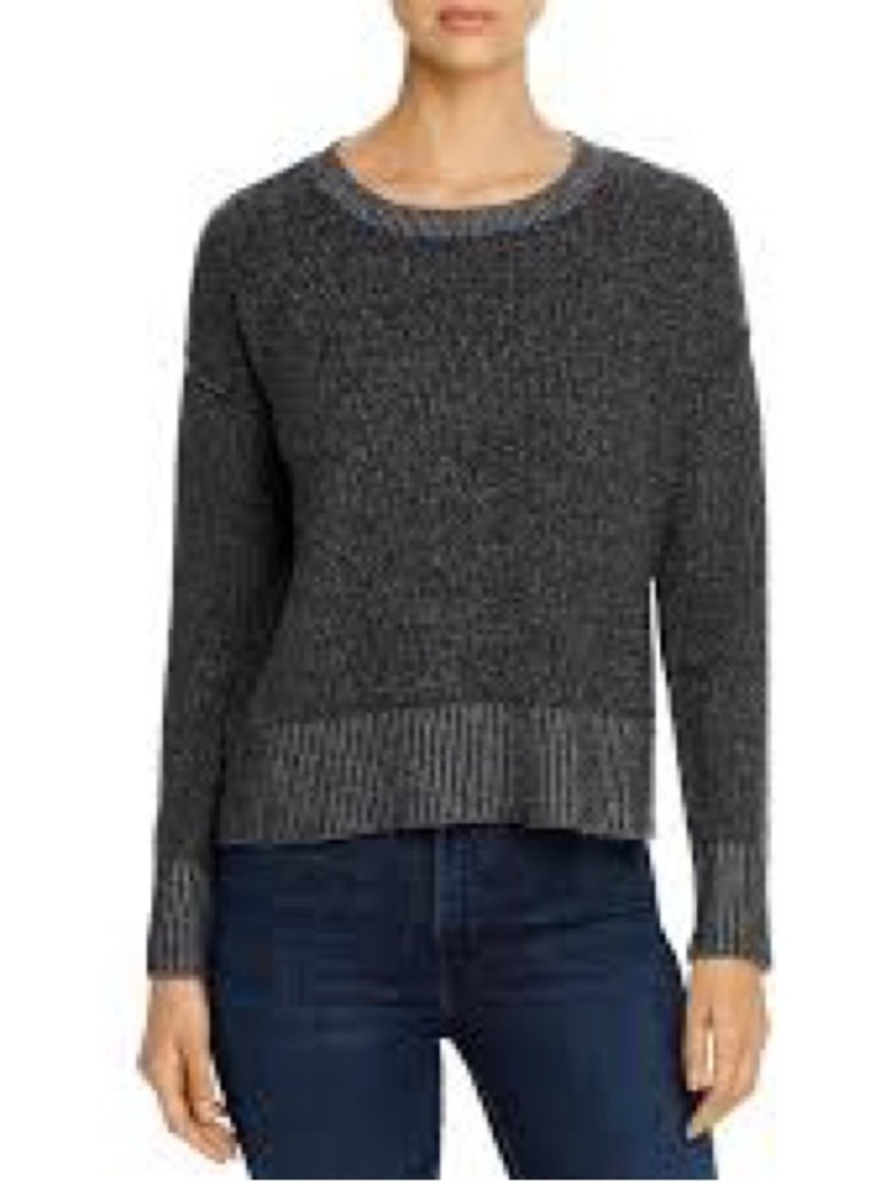 Eileen fisher cashmere & wool sweater 1X gray relaxed quiet luxury minimalist